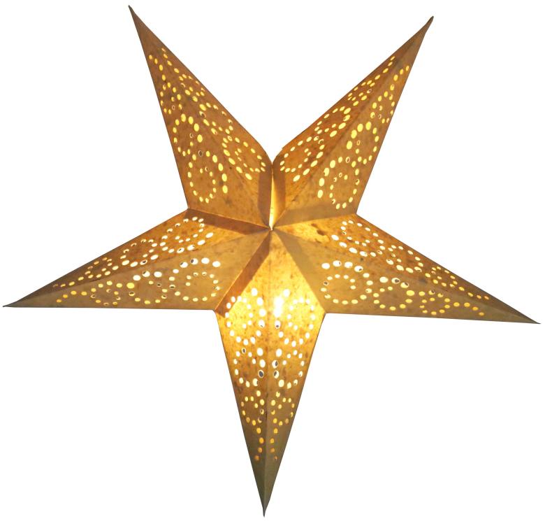Baby Twister creme- Foldable glowing Paperstar with 5 points, 40 cm